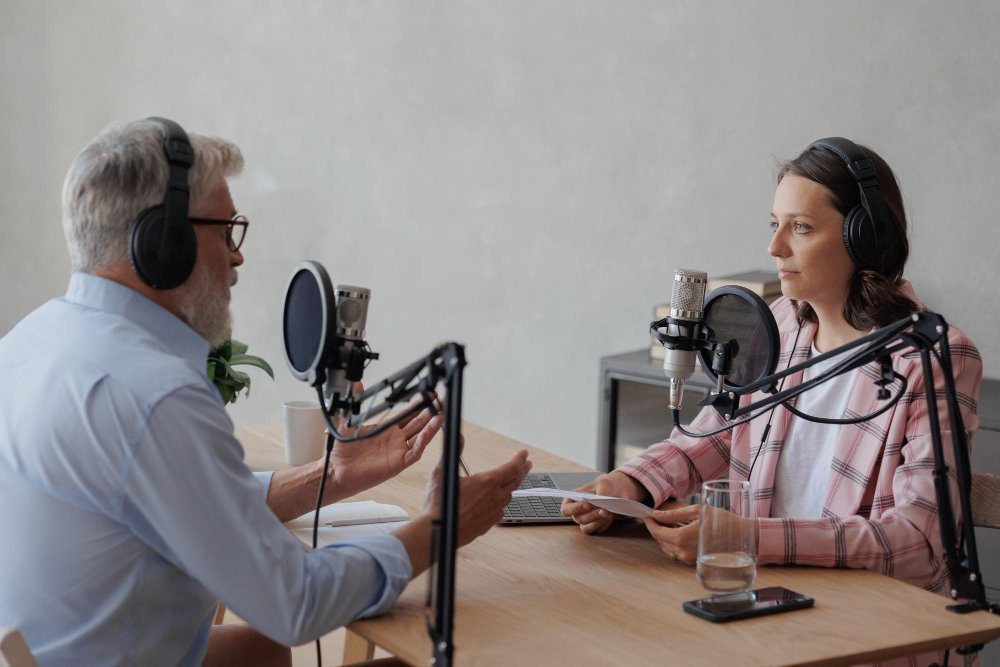 Two people using Condenser Microphones buy now