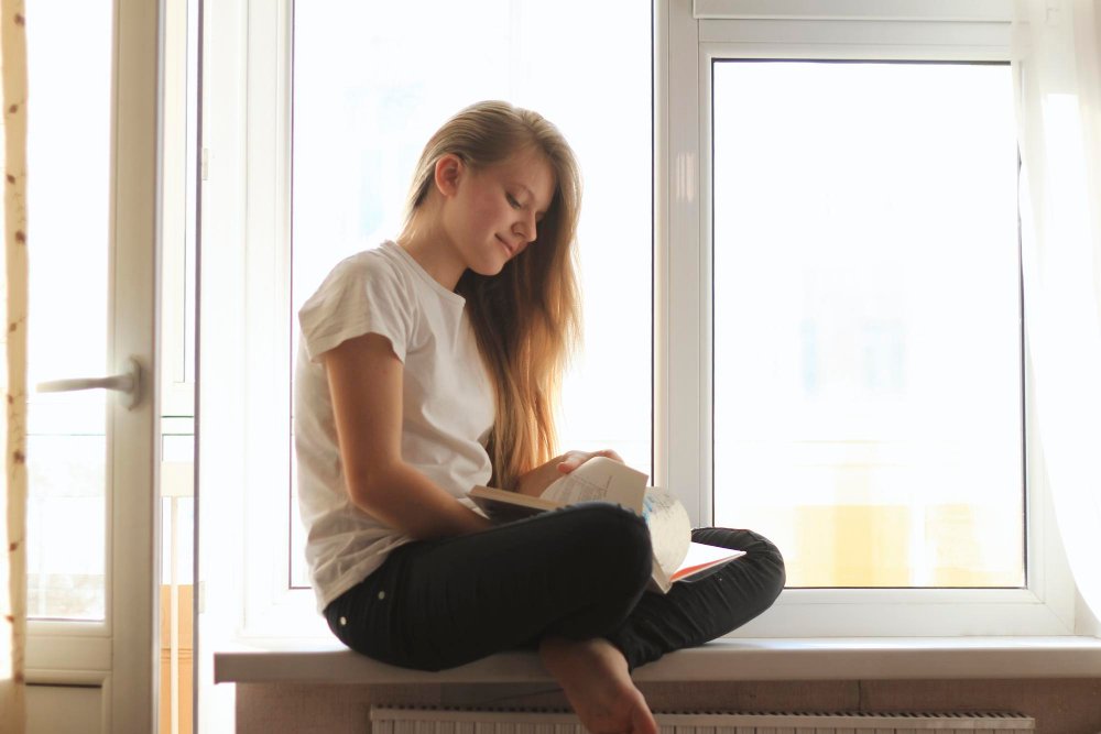 Woman reading a book