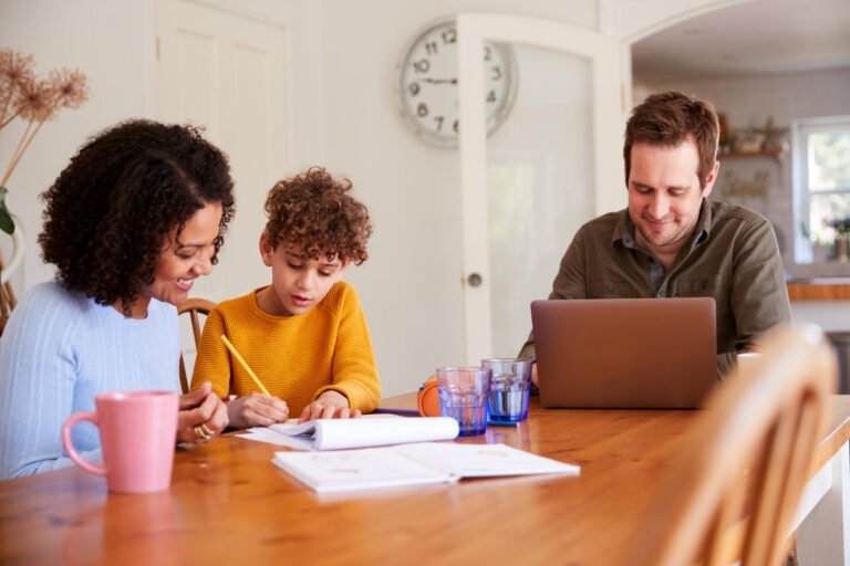 Happy child studying with affordable school supplies